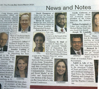 Florida Bar News - Gloretta Hall
